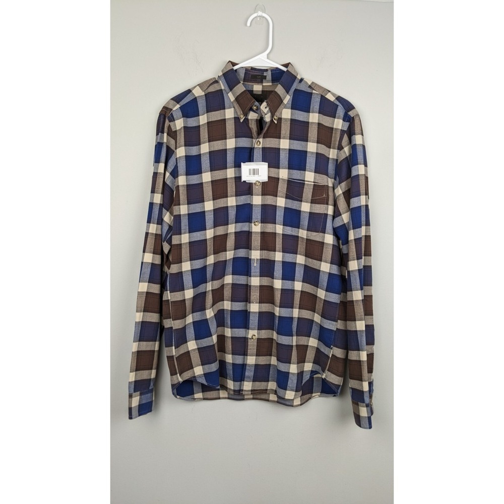 J.Crew M Slim Fit Plaid Shirt – Blue Brown – Button Down – Mauritius – Men's